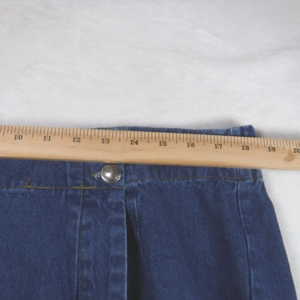 VTG Original TY Wear Denim Wrap Skirt Women 20W Blue Midi Buffalo Nickel Buttons - Picture 8 of 9